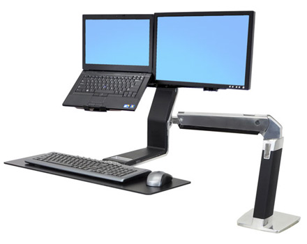 Ergotron WorkFit A Настольное крепление "Рука" для монитора и ноутбука LCD & Laptop [24-258-026]