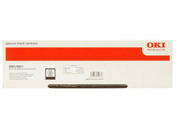 Тонер-картридж лазерный OKI 44643008 черный для  C801/821  ( 7000 стр.)