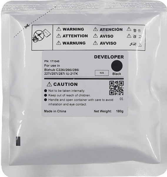 Девелопер Совместимый CET (CET171045) черный IU-217K-Developer для KONICA MINOLTA Bizhub C227i/C257i/C287i , 180г, 600000 стр.