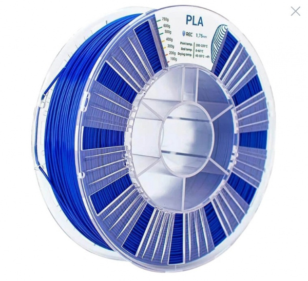 Пластик PLA для 3D-принтера Rec синий матовый 1.75 мм 0.75 кг