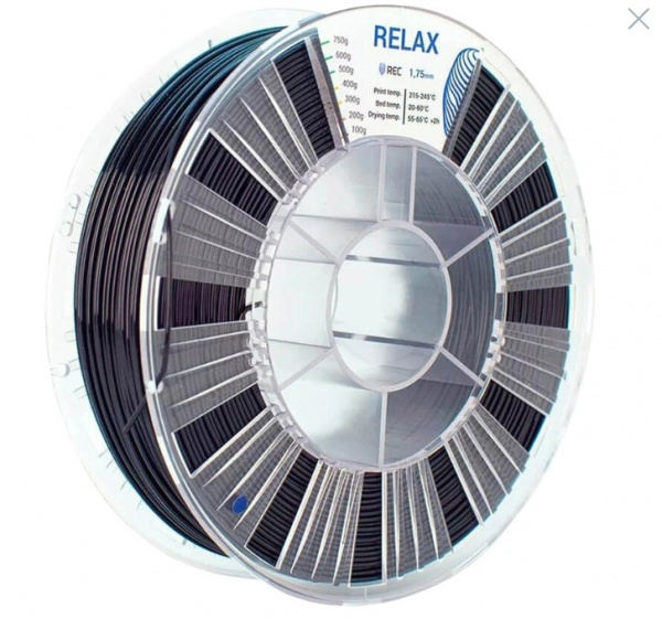 Пластик PETG для 3D-принтера Rec черный глянцевый 1.75 мм 0.75 кг