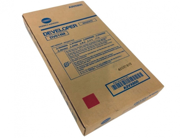 Девелопер Konica Minolta DV-614M пурпурный для Bizhub C1060/C1070/C2060/C3070/C3080/C4065/C4070/C4080/C71cf/C71hc/C83hc (A3VX800) 1 200 000 стр