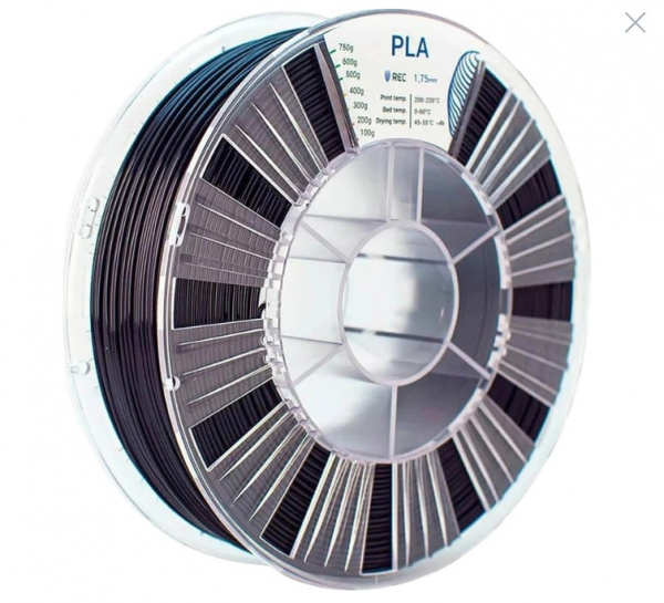 Пластик PLA для 3D-принтера Rec черный матовый 1.75 мм 0.75 кг