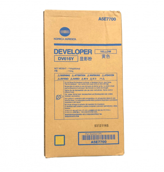 Девелопер Konica Minolta DV-616Y желтый для Bizhub C1085/C1100/C6085/C6100 (A5E7700) 850 000 стр.