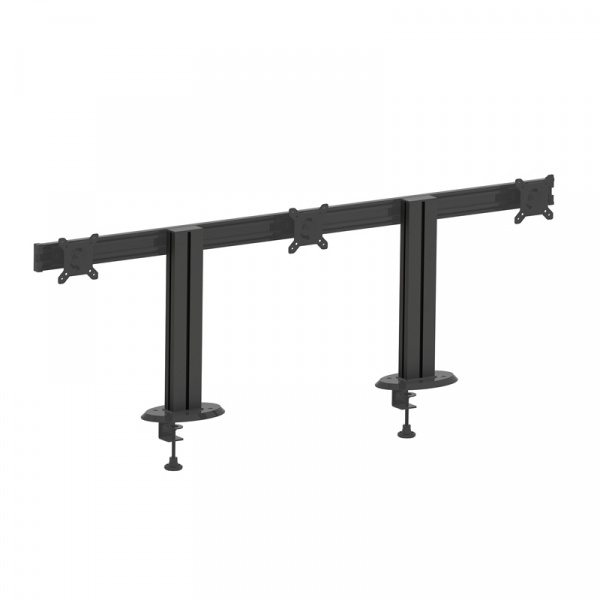 TTN-0130-B / Titanium 130 - Настольный кронштейн для 3х мониторов горизонтально Струбцина+Винт черный