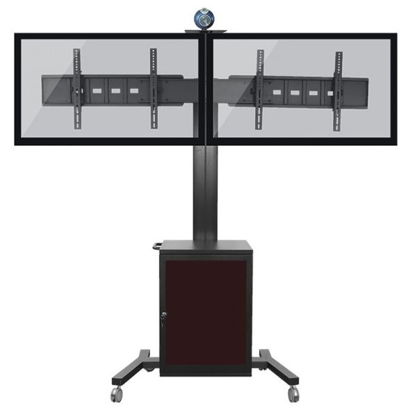 MDP-1200-B / MediaPro 1200 - Мобильная стойка для 2xДисплеев 30-60" 2x60кг наклон -5°+12° VESA 800x400 макс тумба 1800макс черный