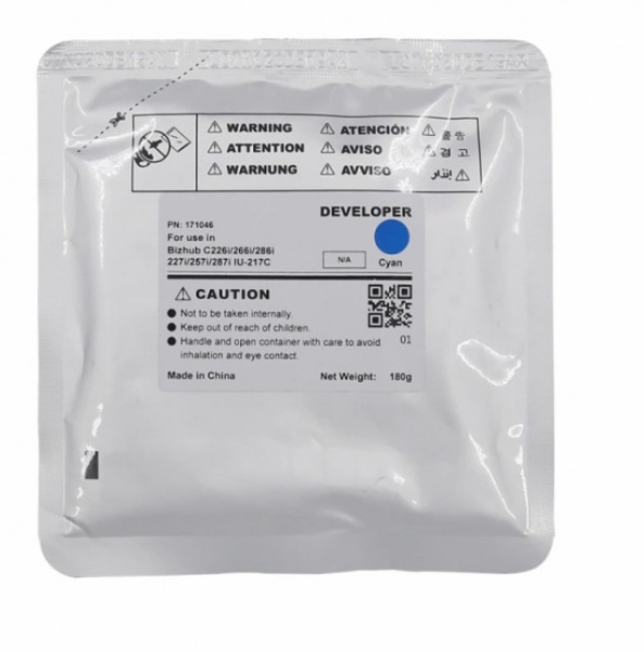 Девелопер Совместимый CET (CET171046) голубой IU-217C-Developer для KONICA MINOLTA Bizhub C227i/C257i/C287i,180г,90000 стр.