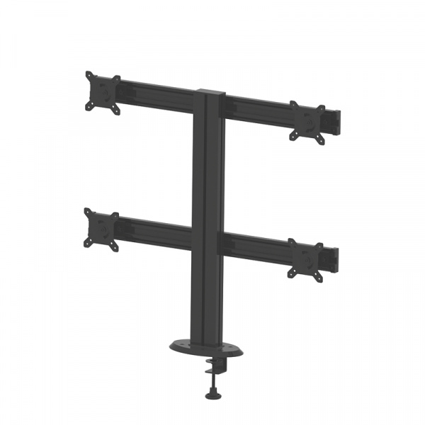 TTN-0140-B / Titanium 140 - Настольный кронштейн для 4х мониторов квадратом Струбцина+Винт черный